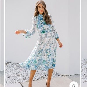 Vici Temple FloralRuffle Midi Dress